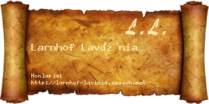 Larnhof Lavínia névjegykártya